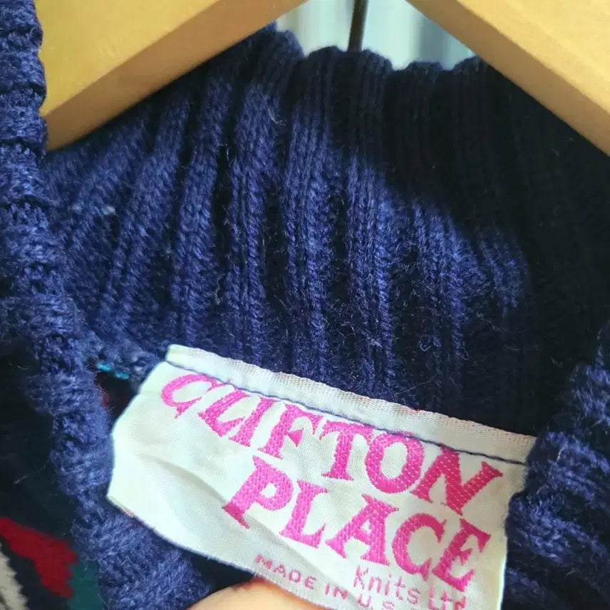 [BUNJANG] Clifton Place Vintage Pattern Knit Sweater / 남성 오리지널 빈티지 미국 Clifton Place 패턴 니트