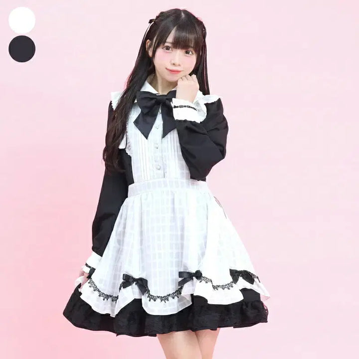 [BUNJANG] Secret Honey Color Block Apron Dress / 시크릿허니 앞치마 배색 원피스