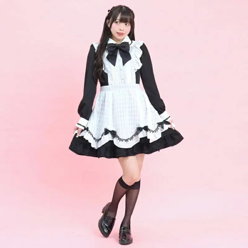 [BUNJANG] Secret Honey Color Block Apron Dress / 시크릿허니 앞치마 배색 원피스