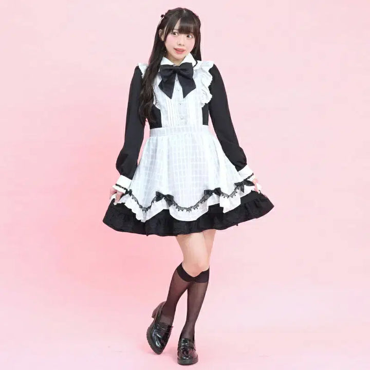 [BUNJANG] Secret Honey Color Block Apron Dress / 시크릿허니 앞치마 배색 원피스