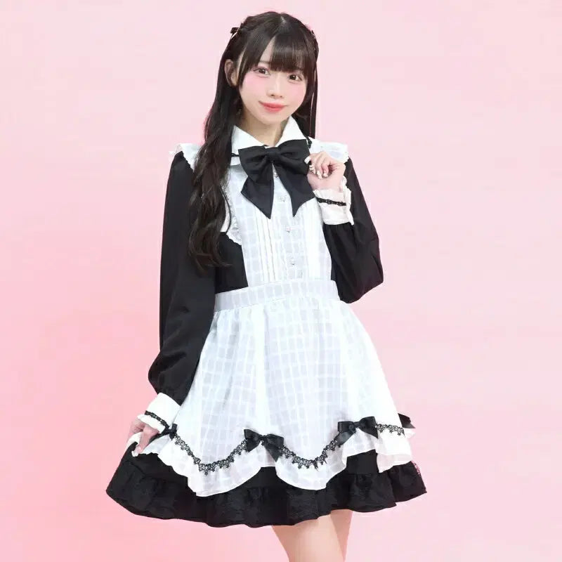 [BUNJANG] Secret Honey Color Block Apron Dress / 시크릿허니 앞치마 배색 원피스