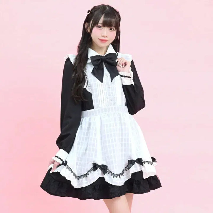 [BUNJANG] Secret Honey Color Block Apron Dress / 시크릿허니 앞치마 배색 원피스