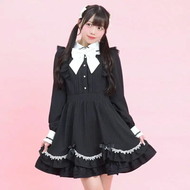 [BUNJANG] Secret Honey Color Block Apron Dress / 시크릿허니 앞치마 배색 원피스