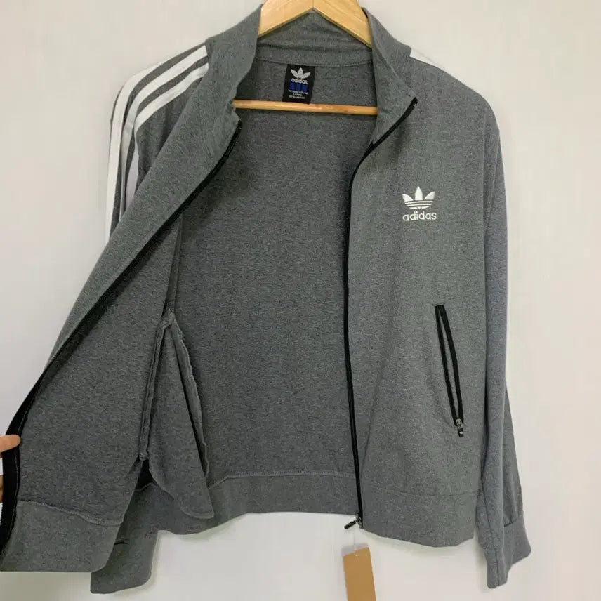 [BUNJANG] Adidas Tri-Stripe Track Top Gray Unisex Jacket / 아디다스 삼선 트랙탑 져지 00s y2k 그레이 남성 S 남녀공용