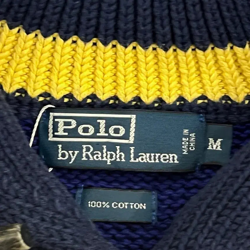[BUNJANG] Polo Ralph Lauren Elbow Patch Shawl Collar Duffle Knit / 폴로 랄프로렌 엘보패치 숄카라 더플 니트