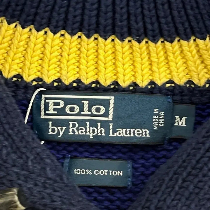 [BUNJANG] Polo Ralph Lauren Elbow Patch Shawl Collar Duffle Knit / 폴로 랄프로렌 엘보패치 숄카라 더플 니트
