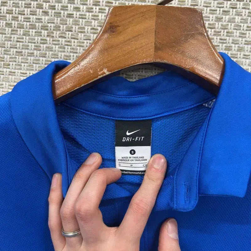 [BUNJANG] Nike Dri-FIT Embroidered Logo Long Sleeve Polo Shirt / 나이키 드라이핏 자수로고 기능성 긴팔카라티 S A07625