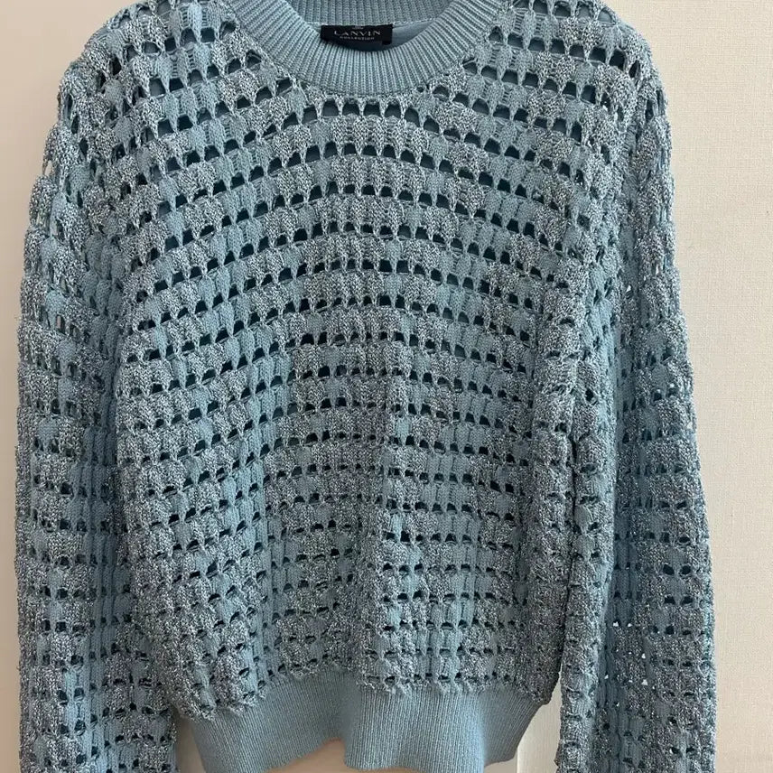 [BUNJANG] Lanvin Collection Metallic Open Work Knit Sweater / 랑방 컬렉션 메탈릭 오픈 워크 니트