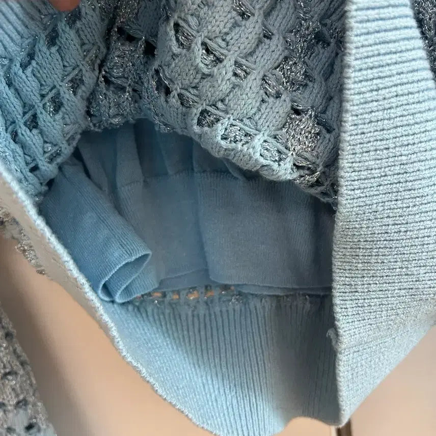 [BUNJANG] Lanvin Collection Metallic Open Work Knit Sweater / 랑방 컬렉션 메탈릭 오픈 워크 니트