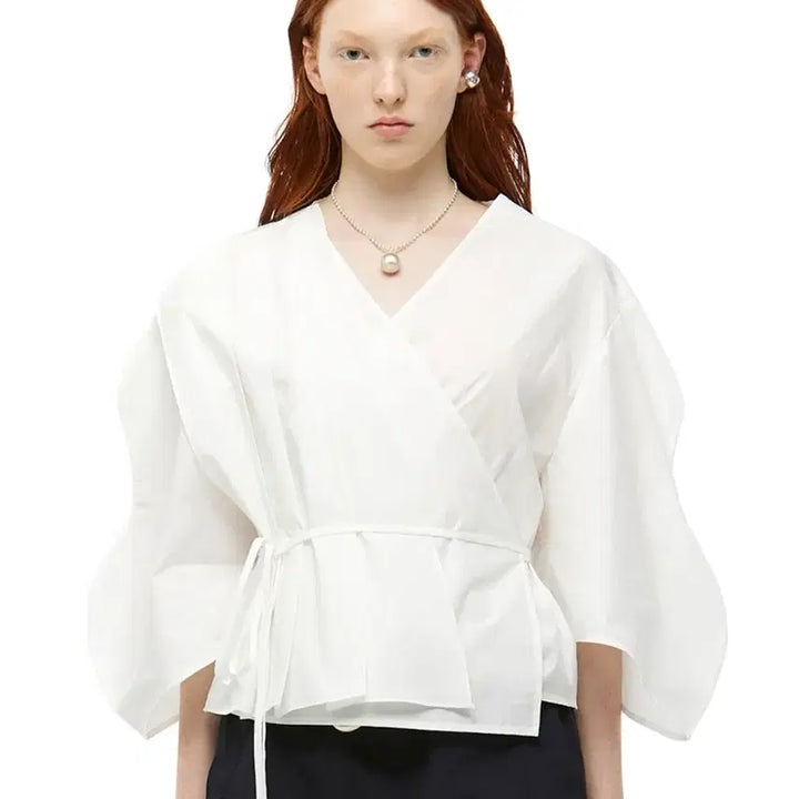 [BUNJANG] J. Chung Black Della Pleats Blouse / 제이청 블랙 델라 플리츠 블라우스