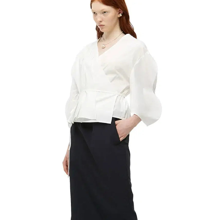[BUNJANG] J. Chung Black Della Pleats Blouse / 제이청 블랙 델라 플리츠 블라우스