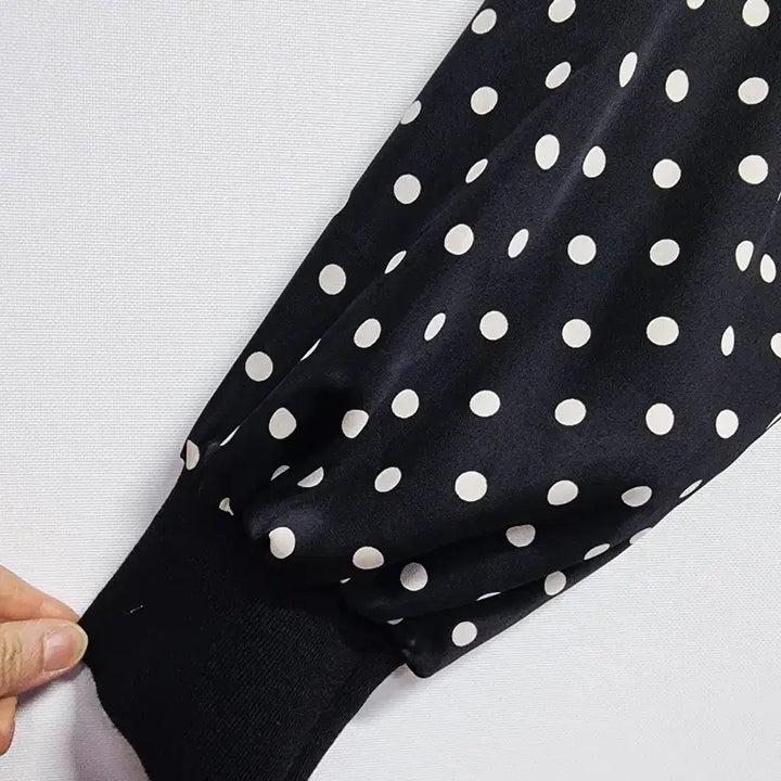 [BUNJANG] Rookie Bird Black Dot Long Dress / 루키버드 블랙 도트 롱 원피스 프리