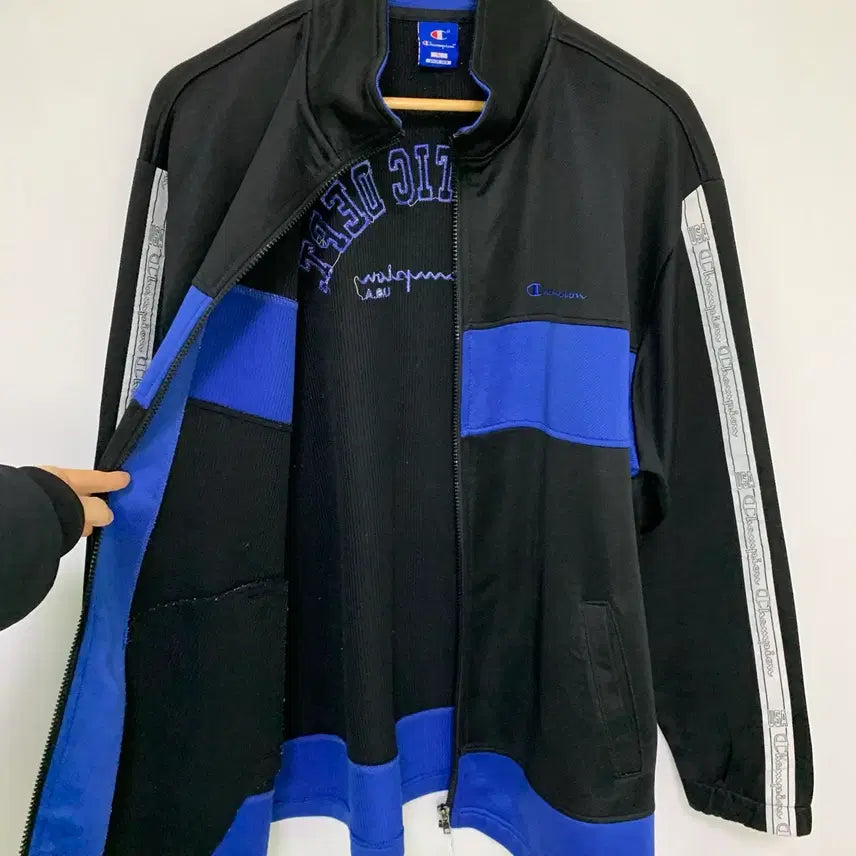 [BUNJANG] Champion Blue Black Track Top Oversized Jersey / 챔피온 블루 블랙 트랙탑 오버핏 져지 오버사이즈 3L 남녀공용