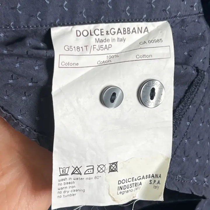 [BUNJANG] Dolce &amp; Gabbana Navy Slim Fit Pattern Shirt / 돌체앤가바나 네이비 슬림핏 패턴 셔츠