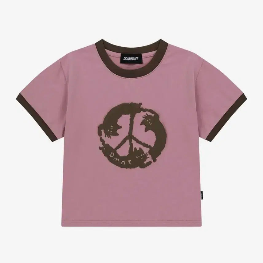 [BUNJANG] Dominant Purrfect Peace Ringer Crop T-Shirt / 도미넌트 Purrfect Peace Ringer Crop T-Shirt