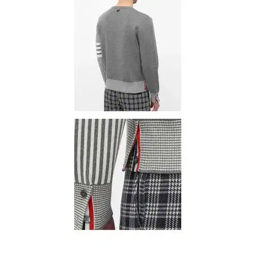 [SOLD OUT] 톰브라운 4바 스트라이프 시어서커 펀믹스 디테일 니트 5사이즈