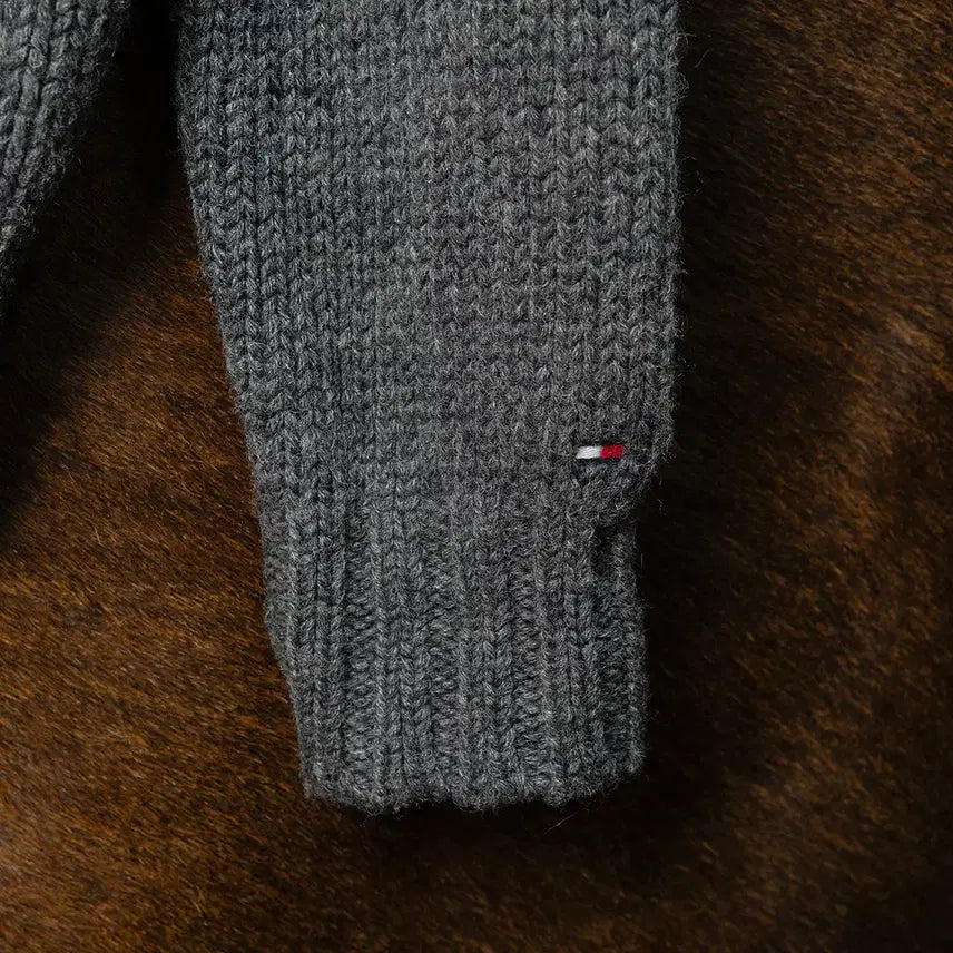 [BUNJANG] Tommy Hilfiger Ski Snowflower Pattern Wool Sweater Zip-up Grey / [103] 타미힐피거 SKI 눈꽃패턴 울 스웨터 집업 그레이
