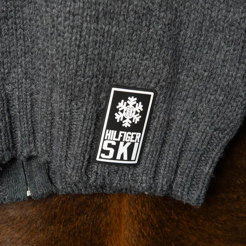 [BUNJANG] Tommy Hilfiger Ski Snowflower Pattern Wool Sweater Zip-up Grey / [103] 타미힐피거 SKI 눈꽃패턴 울 스웨터 집업 그레이