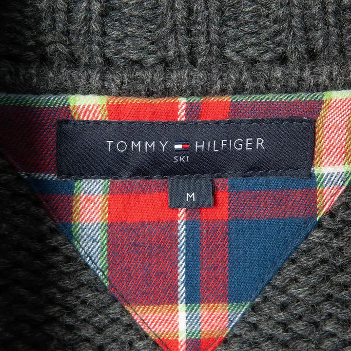 [BUNJANG] Tommy Hilfiger Ski Snowflower Pattern Wool Sweater Zip-up Grey / [103] 타미힐피거 SKI 눈꽃패턴 울 스웨터 집업 그레이