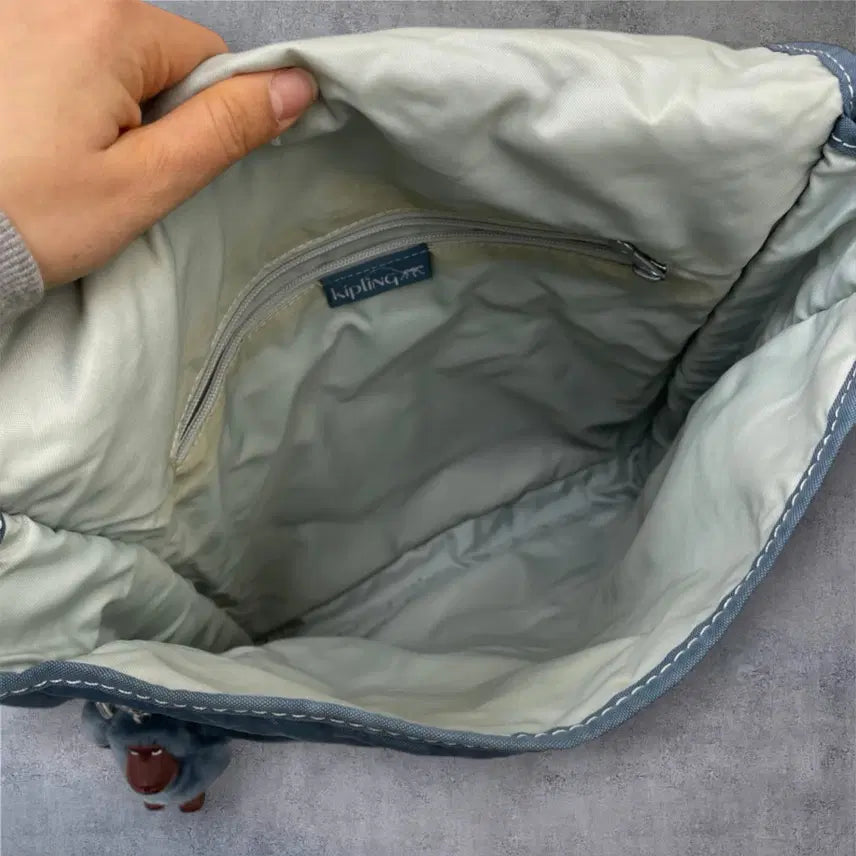 [BUNJANG] Kipling Light Blue Multi-Pocket Crossbody Bag / 키플링 Kipling 라이트블루 멀티포켓 크로스백