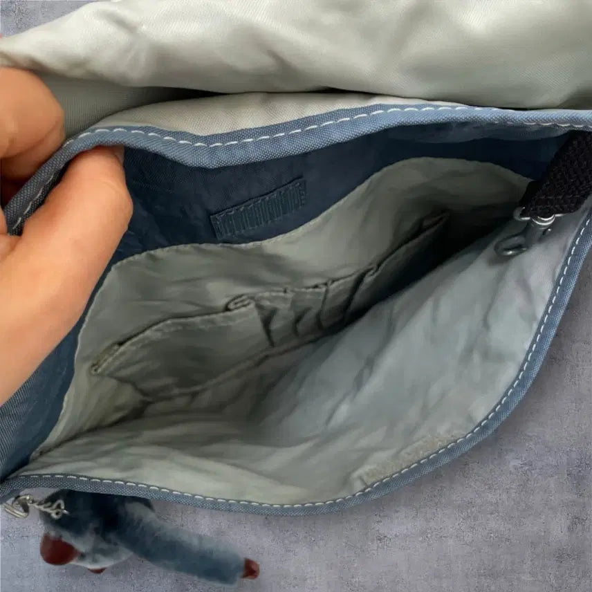 [BUNJANG] Kipling Light Blue Multi-Pocket Crossbody Bag / 키플링 Kipling 라이트블루 멀티포켓 크로스백