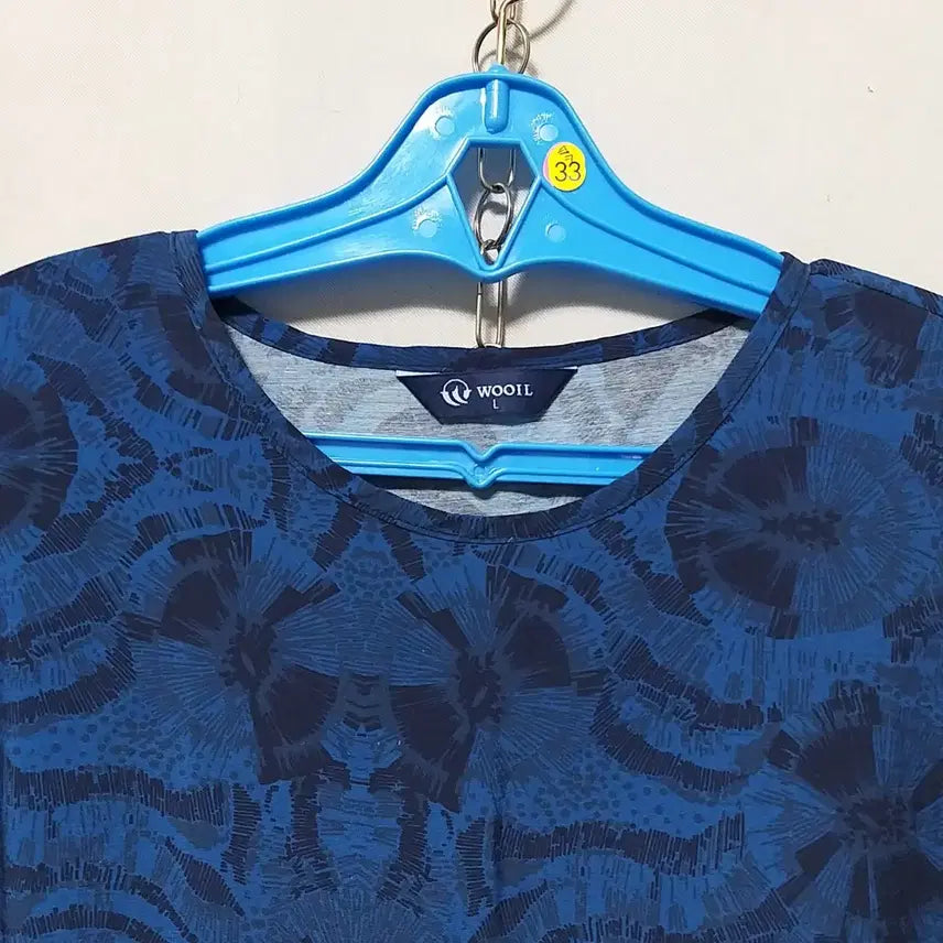 [BUNJANG] K33 Blue Patterned Long Rayon Dress / ㅋ33 인견롱원피스