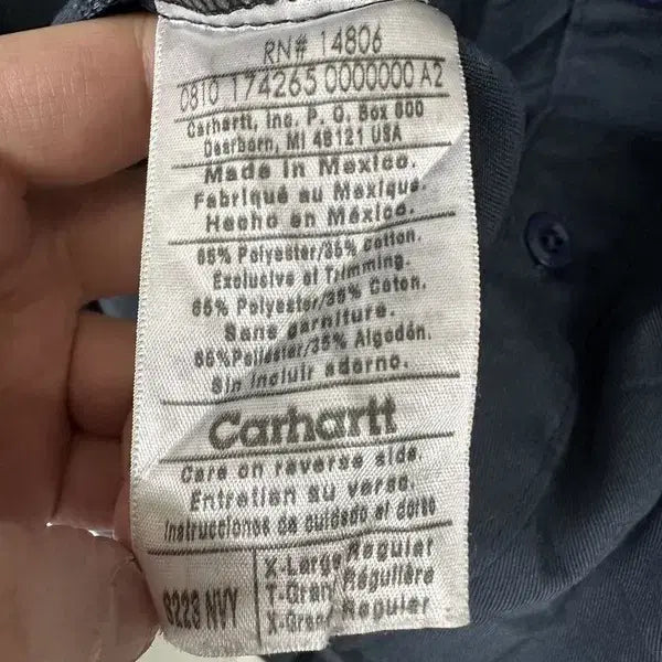[SOLD OUT] [XL] CARHARTT 10SS 칼하트 코튼반팔셔츠 네이비