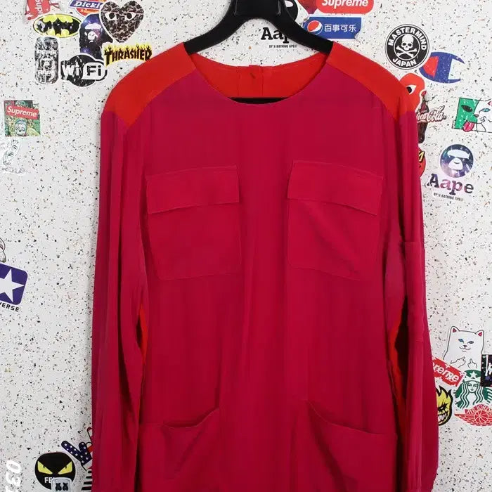[BUNJANG] Imported Material Color Block Dress / 여성40/ 수입 소재좋은 배색 원피스 PK 35-1
