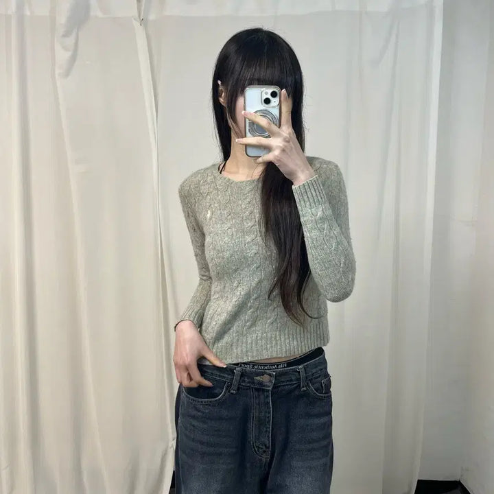 [BUNJANG] Polo Ralph Lauren Wool Knit Sweater / 폴로 그레이 울니트