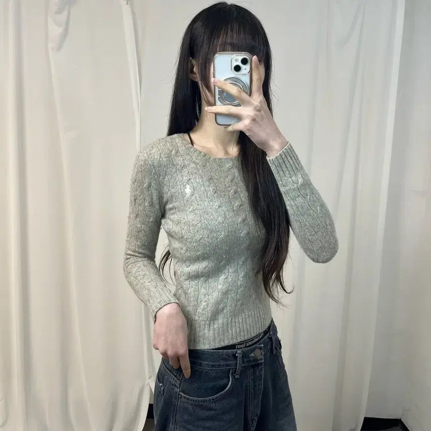 [BUNJANG] Polo Ralph Lauren Wool Knit Sweater / 폴로 그레이 울니트