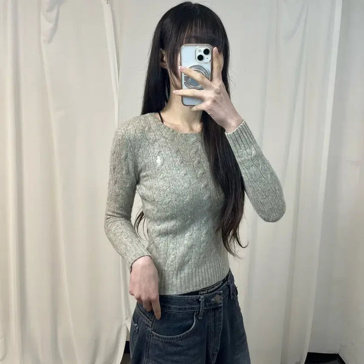[BUNJANG] Polo Ralph Lauren Wool Knit Sweater / 폴로 그레이 울니트