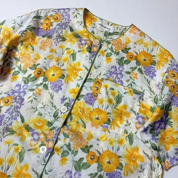 [BUNJANG] Yves Saint Laurent 90s Japan Floral Blouse / 입생로랑 YSL 90&