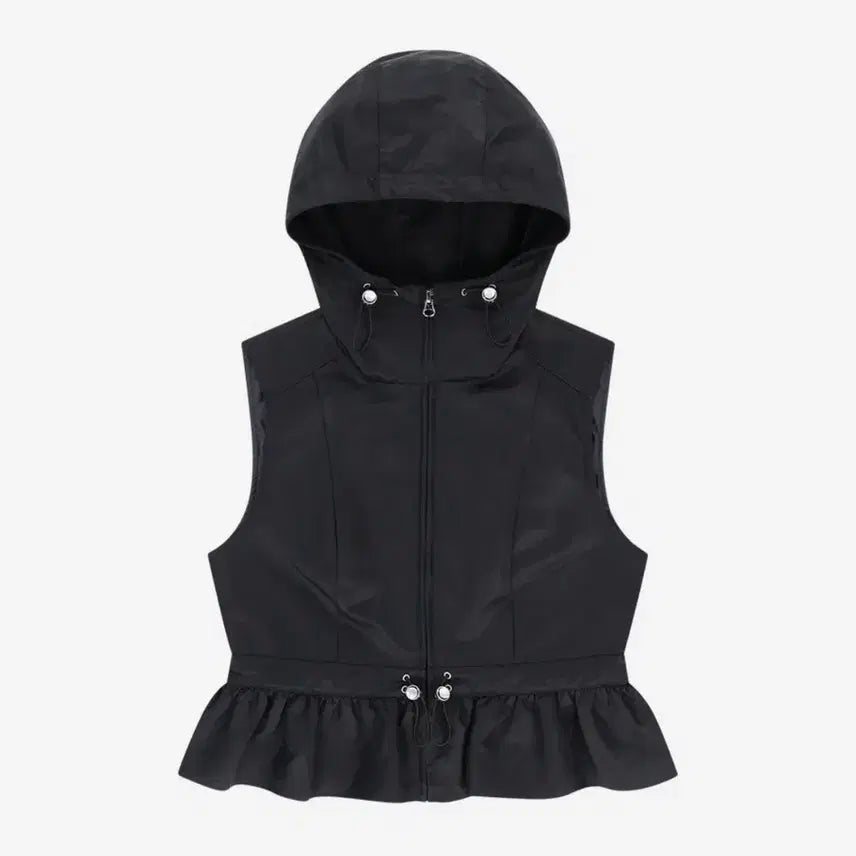 [BUNJANG] Tuomio Nylon Hooded Vest [Black] / 뚜오미오 NYLON HOODED VEST [BLACK]