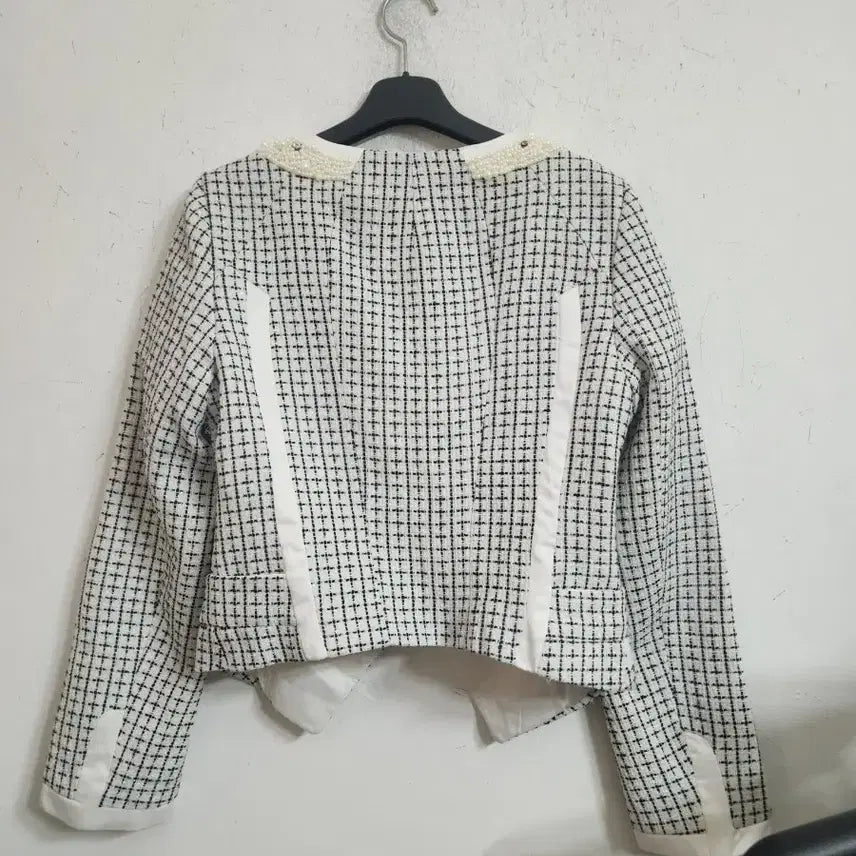 [BUNJANG] Tweed Pearl Point Crop Jacket / 트위드 진주 포인트 크롭 자켓