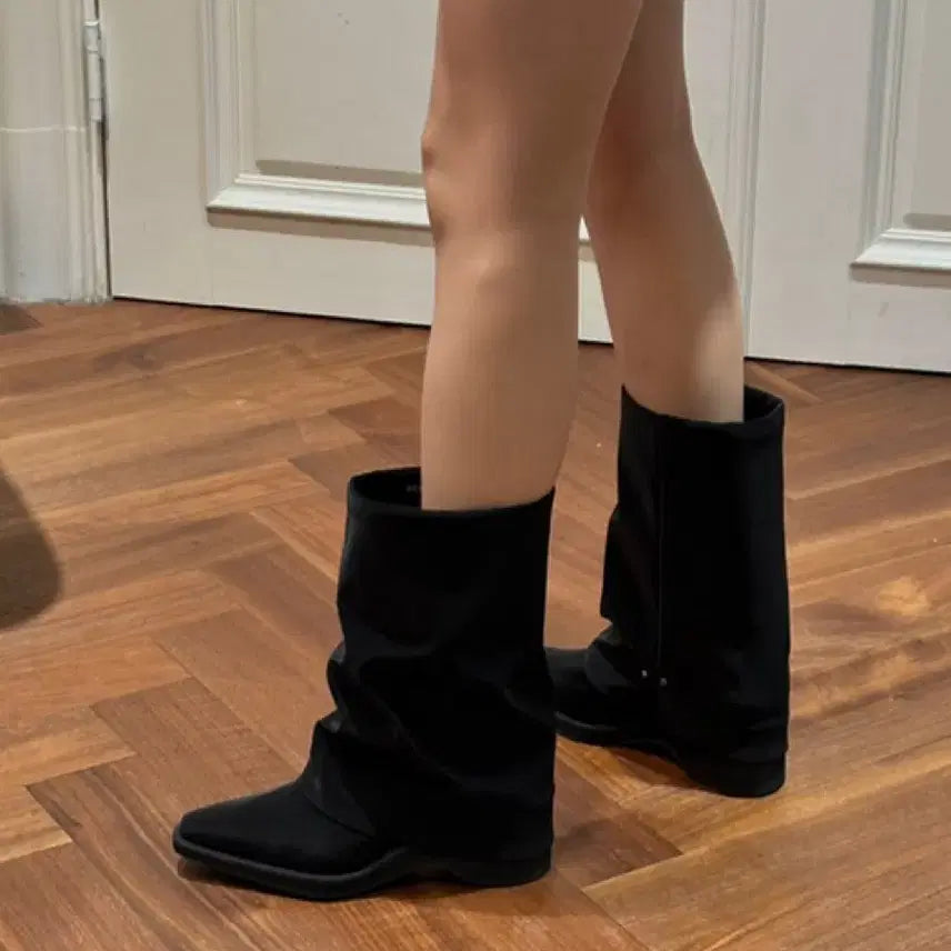 [BUNJANG] Makmad Hill Leg Warmer Middle Boots Black / 막마드 Hill Leg Warmer middle Boots black