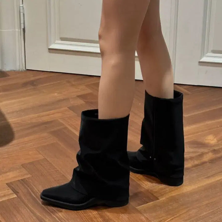 [BUNJANG] Makmad Hill Leg Warmer Middle Boots Black / 막마드 Hill Leg Warmer middle Boots black