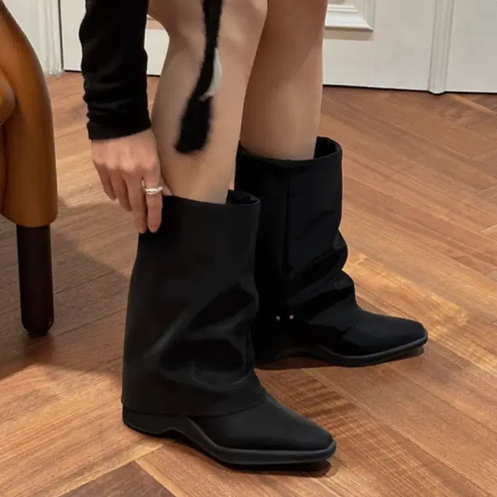 [BUNJANG] Makmad Hill Leg Warmer Middle Boots Black / 막마드 Hill Leg Warmer middle Boots black