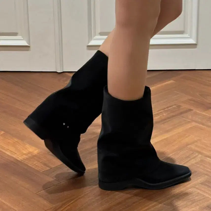 [BUNJANG] Makmad Hill Leg Warmer Middle Boots Black / 막마드 Hill Leg Warmer middle Boots black
