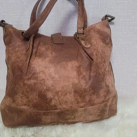 [BUNJANG] Suede Brown Tote Bag / 스웨이드 브라운 토트백 + 스트랩 개당