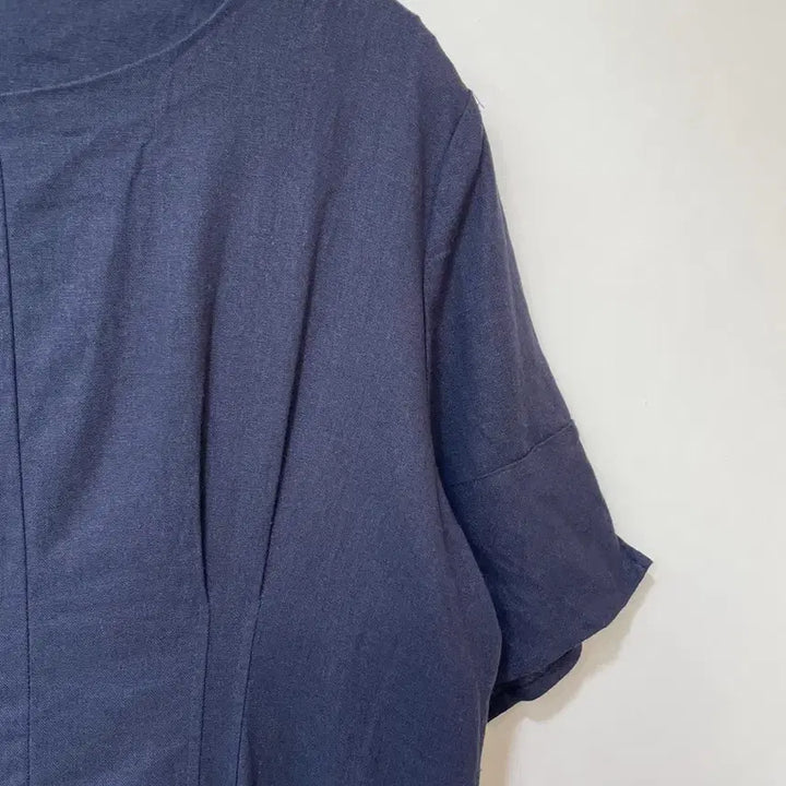 [BUNJANG] YESSE Navy Linen Blend Short Sleeve Dress / YESSE 네이비 반팔 마혼용 원피스 구77
