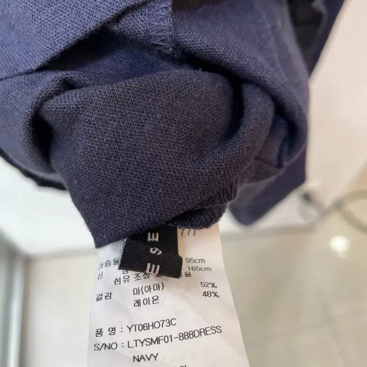 [BUNJANG] YESSE Navy Linen Blend Short Sleeve Dress / YESSE 네이비 반팔 마혼용 원피스 구77