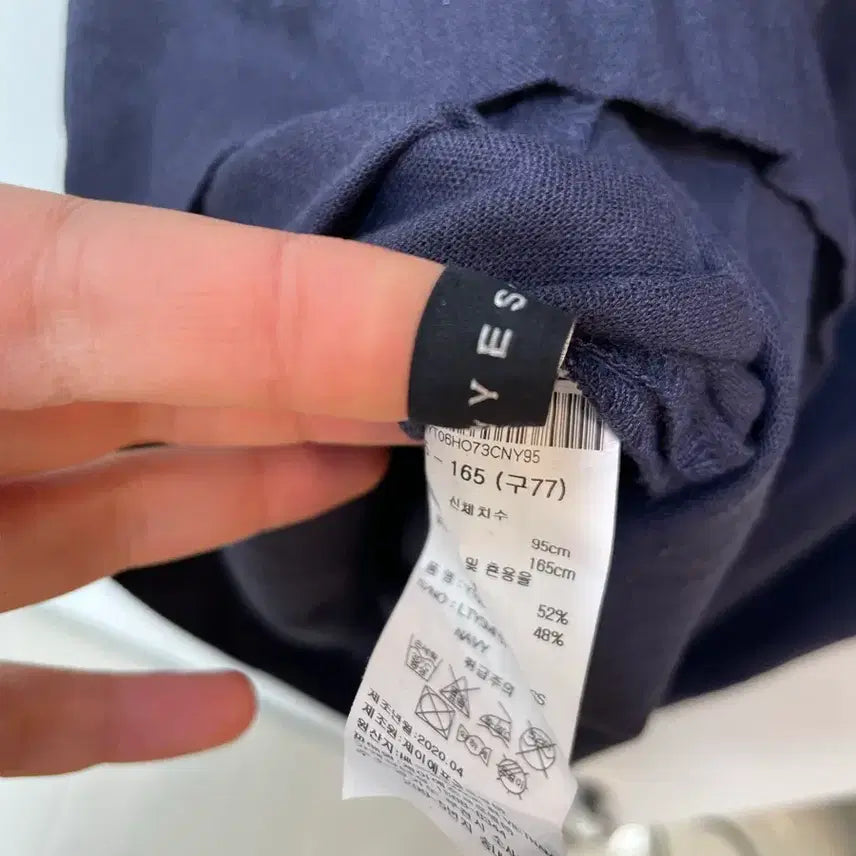 [BUNJANG] YESSE Navy Linen Blend Short Sleeve Dress / YESSE 네이비 반팔 마혼용 원피스 구77