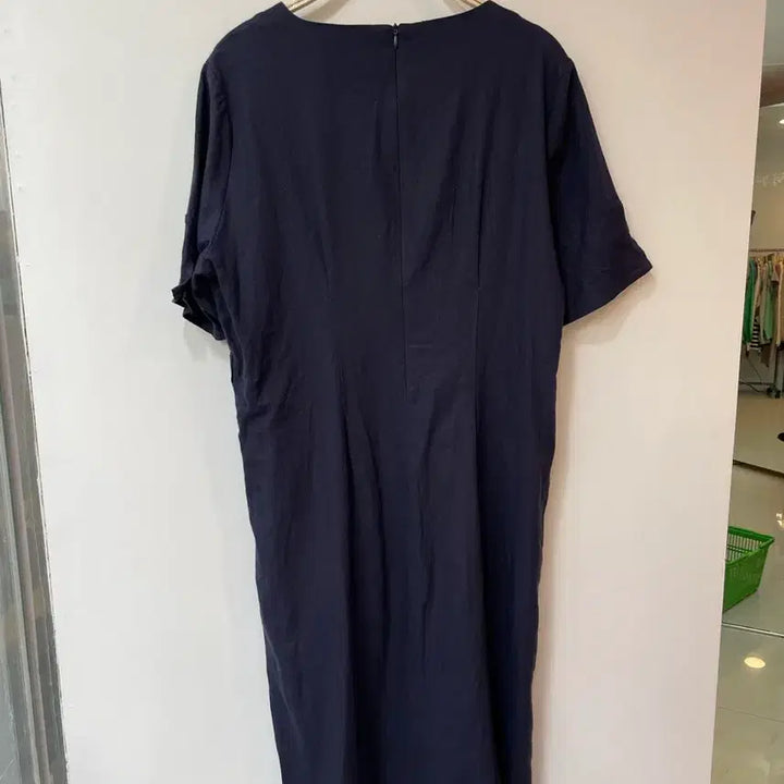 [BUNJANG] YESSE Navy Linen Blend Short Sleeve Dress / YESSE 네이비 반팔 마혼용 원피스 구77