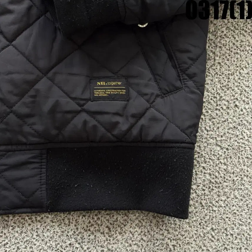 [SOLD OUT] NII 블랙 퀼팅 MA-1 카모 안감 점퍼 L