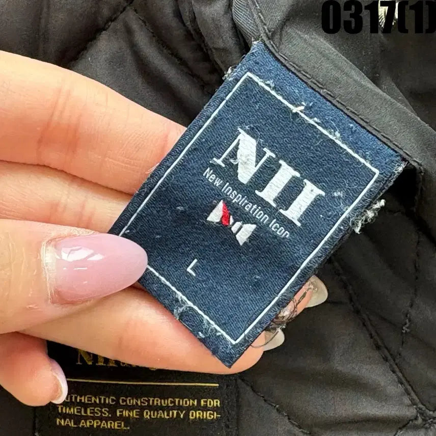 [SOLD OUT] NII 블랙 퀼팅 MA-1 카모 안감 점퍼 L