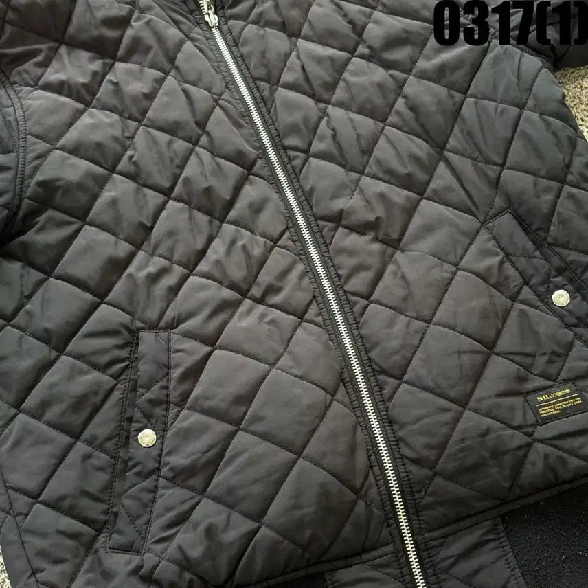 [SOLD OUT] NII 블랙 퀼팅 MA-1 카모 안감 점퍼 L
