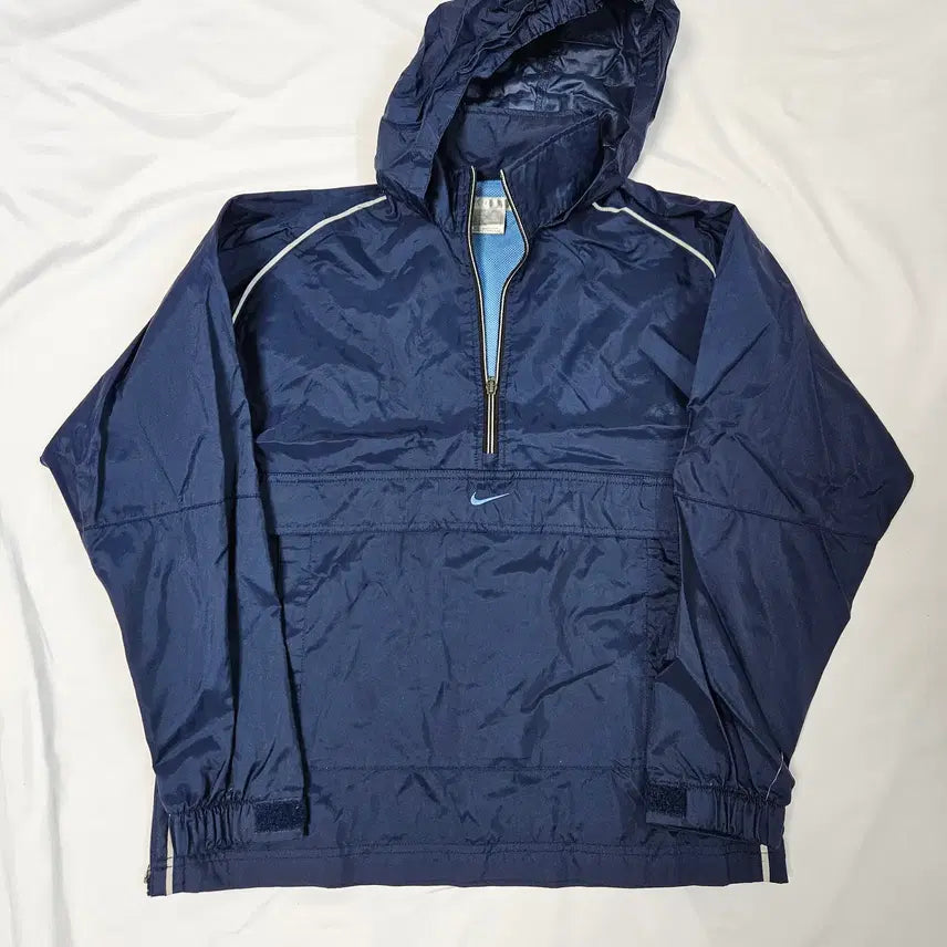 [BUNJANG] Nike 90s Old School Half-Zip Anorak Windbreaker Jacket XL / 나이키 90s 올드스쿨 스트링 하프집업 아노락 빈티지 바람막이 XL