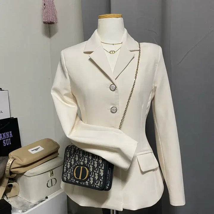 [BUNJANG] Tailored Ivory Princess Line Jacket / 새제품)허리잘록 테일러드 자켓 프린세스 라인 자켓 김연아 자켓 하객룩