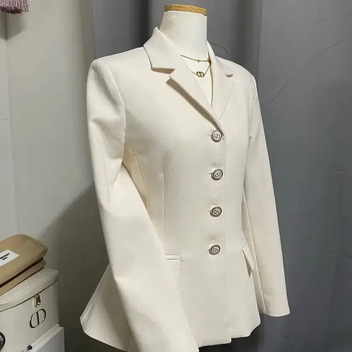 [BUNJANG] Tailored Ivory Princess Line Jacket / 새제품)허리잘록 테일러드 자켓 프린세스 라인 자켓 김연아 자켓 하객룩