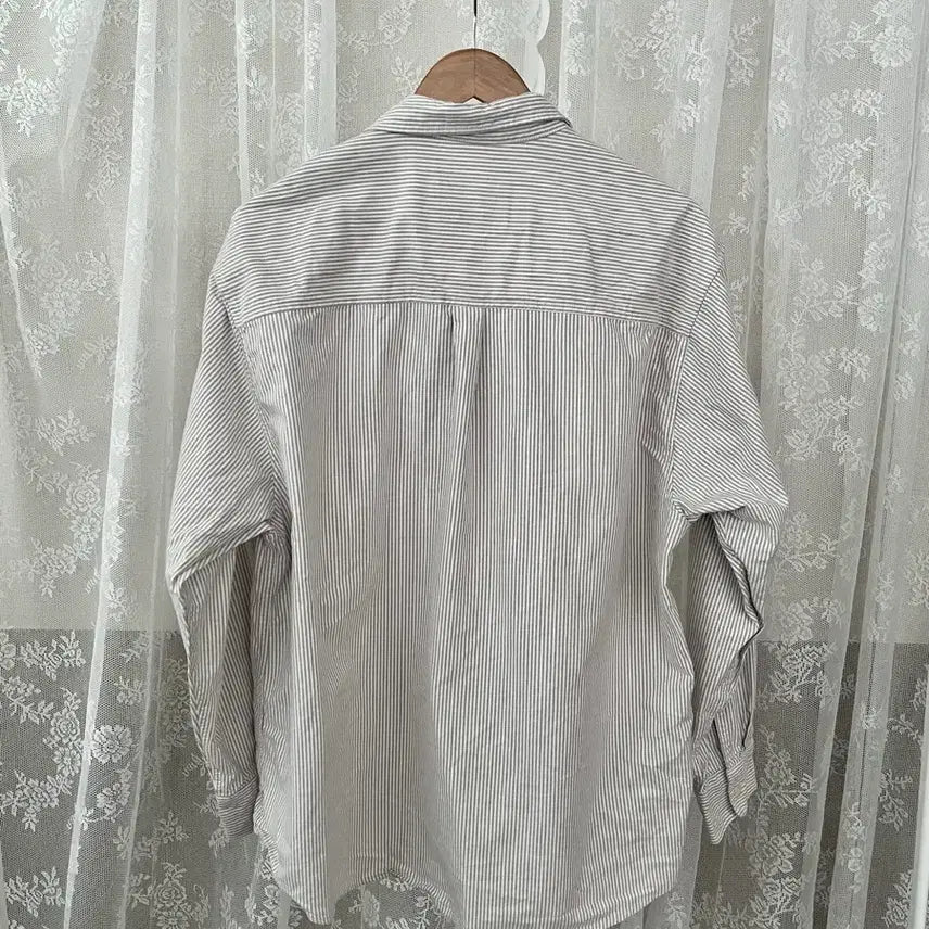 [BUNJANG] Covernat Striped Oxford Shirt - Beige / L) 커버낫 스트라이프 셔츠 베이지